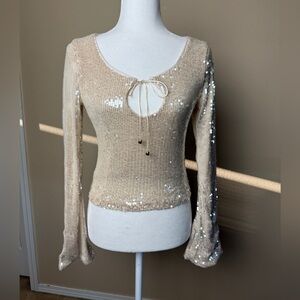 Wild Fable Sequin Long Sleeve Blouse Size small
